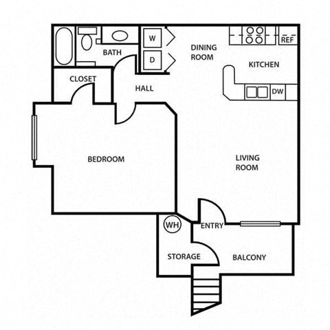 The Superstition Floor Plan 1 Bedroom 1 Bath