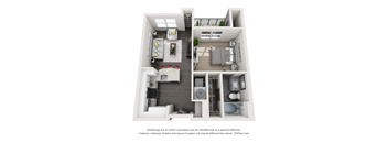One bedroom floorplan