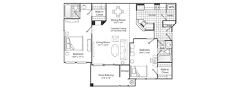 2 bedroom Floorplan black and white