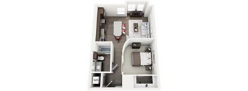 One bedroom floorplan
