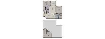 floor plan of the first floor and closet floor of a house