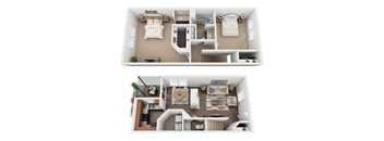 2 bedroom 2 bathroom floorplan