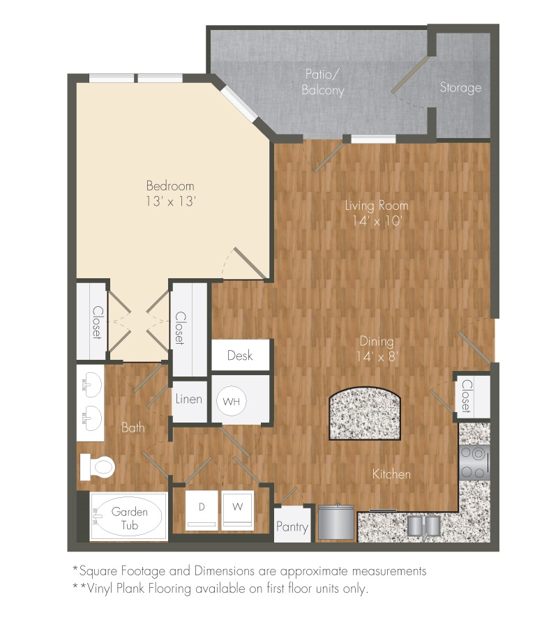 1 bedroom 1 bathroom floorplan