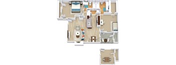 Floor Plan 2 Bed 2 Bath 971- 1069 sqft