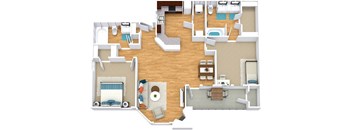 Floor Plan 2 Bed 2 Bath 1054 sqft