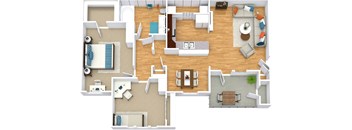Floor Plan 1 Bed 1 Bath 996 sqft
