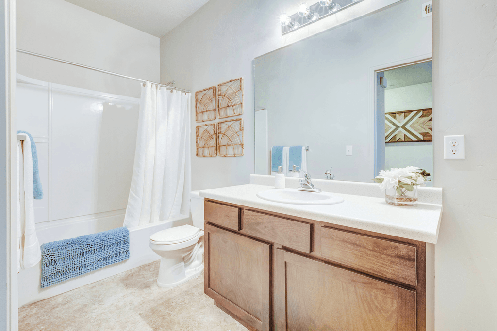 A bathroom with a white toilet, a white sink, and a white shower curtain.