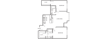 2 Bedroom 2 Bathroom Floor Plan B