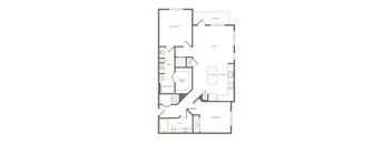 Two Bedroom Two Bathroom Floorplan 1152
