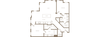 Two Bedroom Two Bathroom Floorplan 1121
