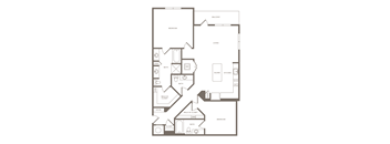 Two Bedroom Two Bathroom Floorplan 1340
