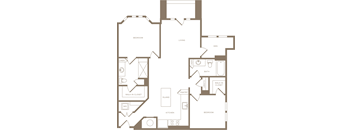 Two Bedroom Two Bathroom Floorplan 1237