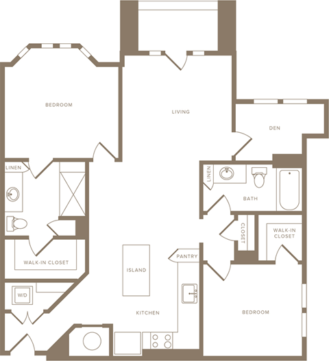 Two Bedroom Two Bathroom Floorplan 1237