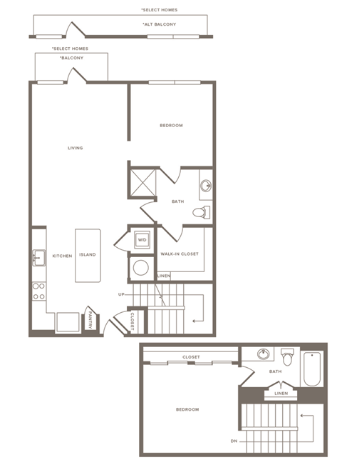 Two Bedroom Two Bathroom Floorplan 1114