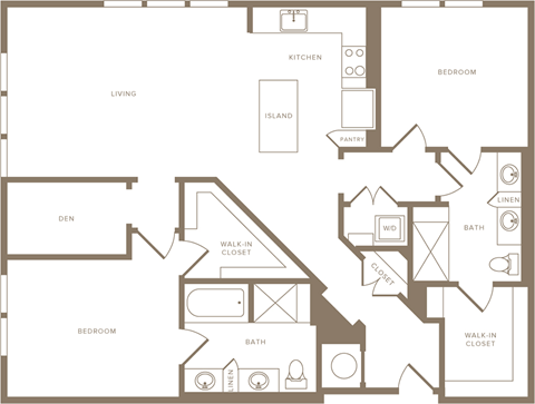Two Bedroom Two Bathroom Floorplan 1351