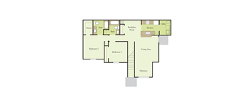 Two Bedroom Two Bathroom Floor Plan