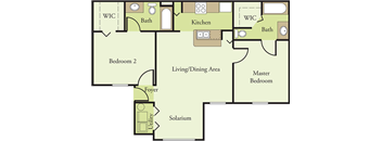 Two Bedroom Two Bathroom Floor Plan