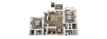 2 bedroom 2 bathroom floorplan