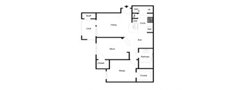 2 bedroom 1 bathroom floorplan