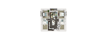 Two bedroom floorplan B1