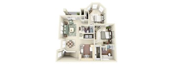 2 bedroom 2 bathroom floorplan