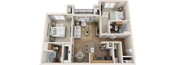 B1 Floor Plan 2  bedroom 2 bath