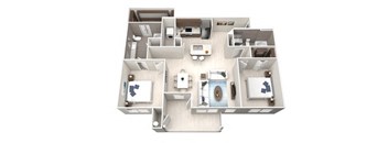 Two Bedroom Two Bathroom Floorplan 1203