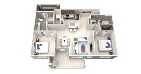 Two Bedroom Two Bathroom Floorplan 1203