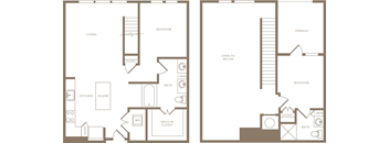 Two Bedroom Two Bathroom Floorplan 984