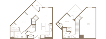 Two Bedroom Two Bathroom Floorplan 988