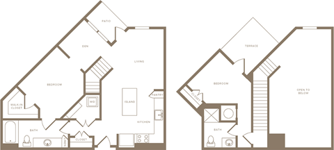 Two Bedroom Two Bathroom Floorplan 988