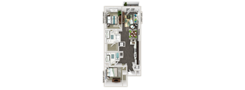 Two bedroom floorplan B1A