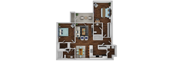 Floor plan 2 bed 2 bath