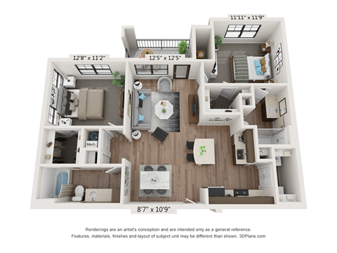 Floor plan 2 bed 2 bath