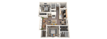2 bed 2 bathroom floorplan