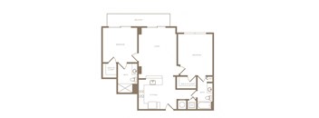 B1a 2 bed and 2 bath floor plan