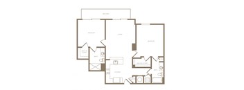 B1b 2 Bedroom 2 Bathroom Floor Plan