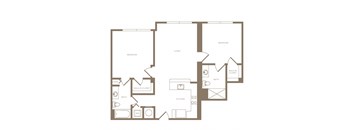 B1c 2 Bed 2 Bath Floor Plan