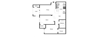 2 bedroom 1 bathroom floorplan