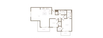 B2 2 Bed 2 Bath Floor Plan
