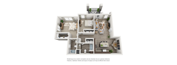 two bedroom two bathroom apartment floorplan