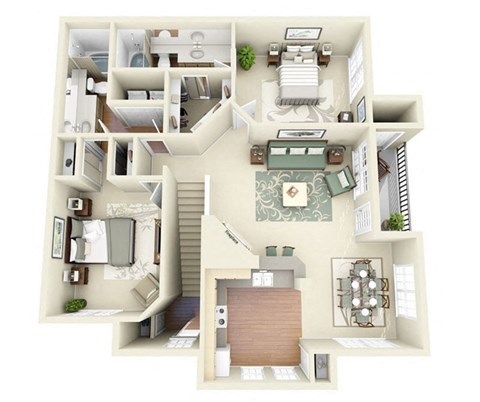 two bedroom floorplan