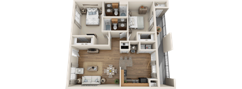 B2 Floor Plan 2  bedroom 2 bath
