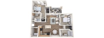 2 Bedroom 2 Bathroom Floor Plan 1061 Square feet