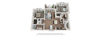 Floor plan 2 bed 2 bath