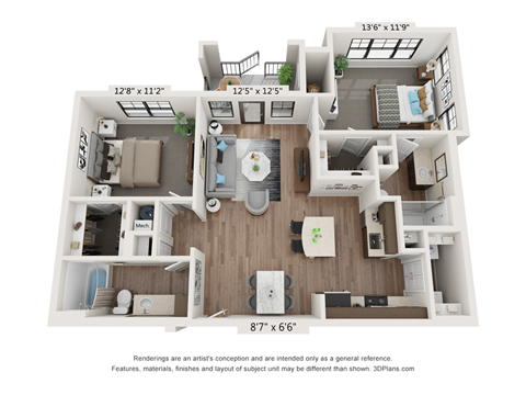 Floor plan 2 bed 2 bath