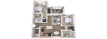 2 Bedroom 2 Bathroom Floor Plan 1146 Square feet