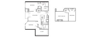 2 Bedroom 2 Bathroom Floor Plan B2D