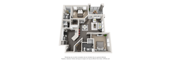 Two bedroom floorplan