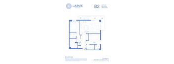 A blueprint of a Lumaire West Palm Beach apartment layout.
